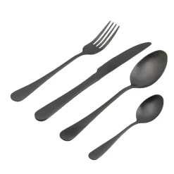 AXELLE Couverts 16 Pièces Noir