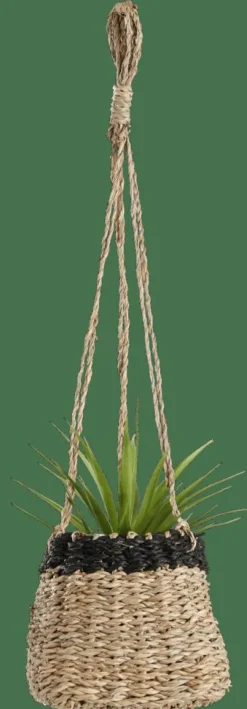 BAKU Pot à Suspendre Noir, Naturel