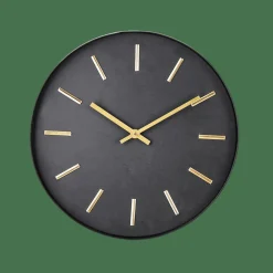 BLACK Horloge Murale Noir