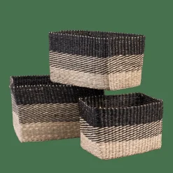 BOBO Panier Tiroir Noir, Naturel