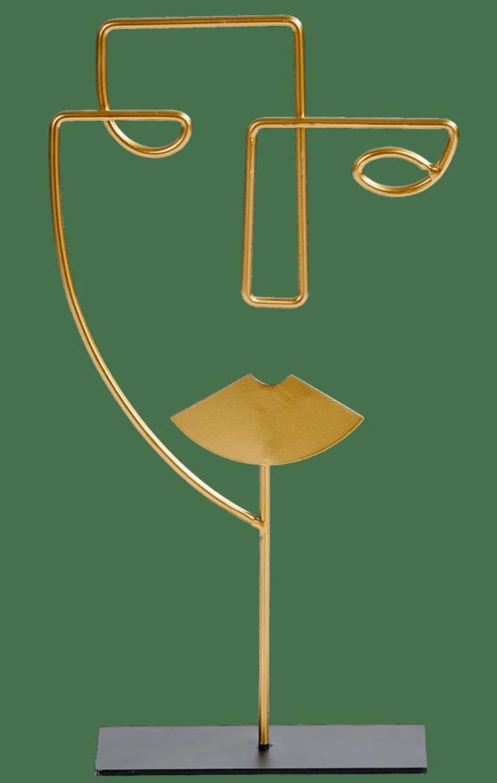 FACE Décoration Sur Pied Doré