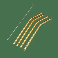 FANCY Pailles à Cocktail Avec Brosse Doré