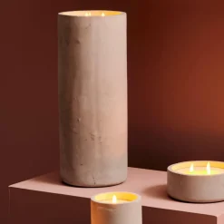 FUEGO Bougie Solaire Led Gris Clair