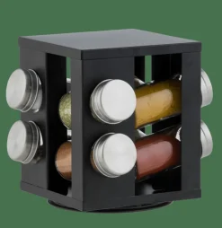 INDUSTRIA Carrousel à épices 8 Récipients Noir