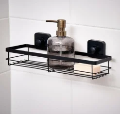 INDUSTRIA Panier De Douche Avec Ventouses Noir