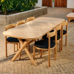 JULES Set De Jardin Avec Coussins De Chaise Noir