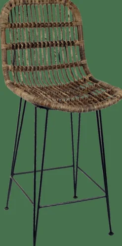 SUMATRA Tabouret De Bar Noir, Naturel