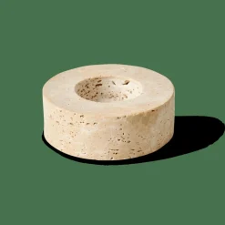 TRAVERTIN Support Bougie Chauffe-plat Naturel