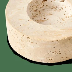 TRAVERTIN Support Bougie Chauffe-plat Naturel