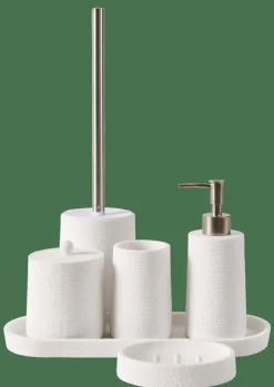 WHITE ELEGANCE Brosse WC Avec Support Blanc, Argent