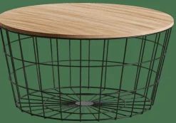 WIRE XL Table D'appoint XL Noir, Naturel