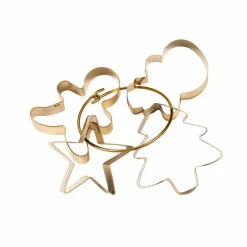 X-MAS Set à Pâtisserie 4P. Spatule Avec 3 Emporte-pièces Doré, Multicolore